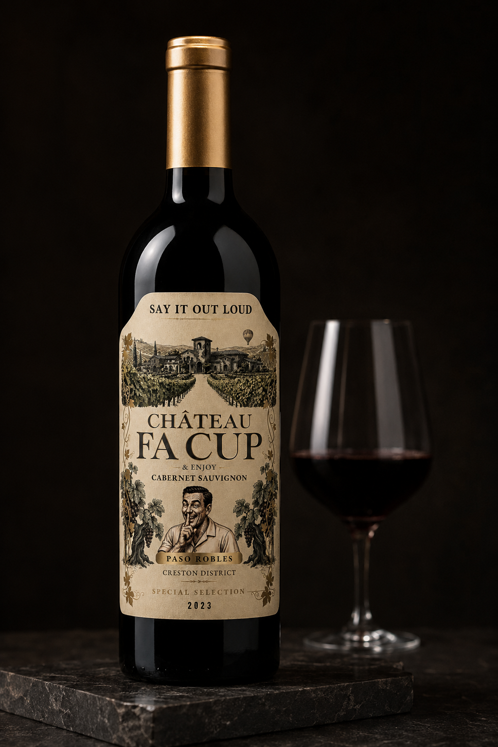 2023 Château Fa Cup Cabernet Sauvignon studio bottle portrait